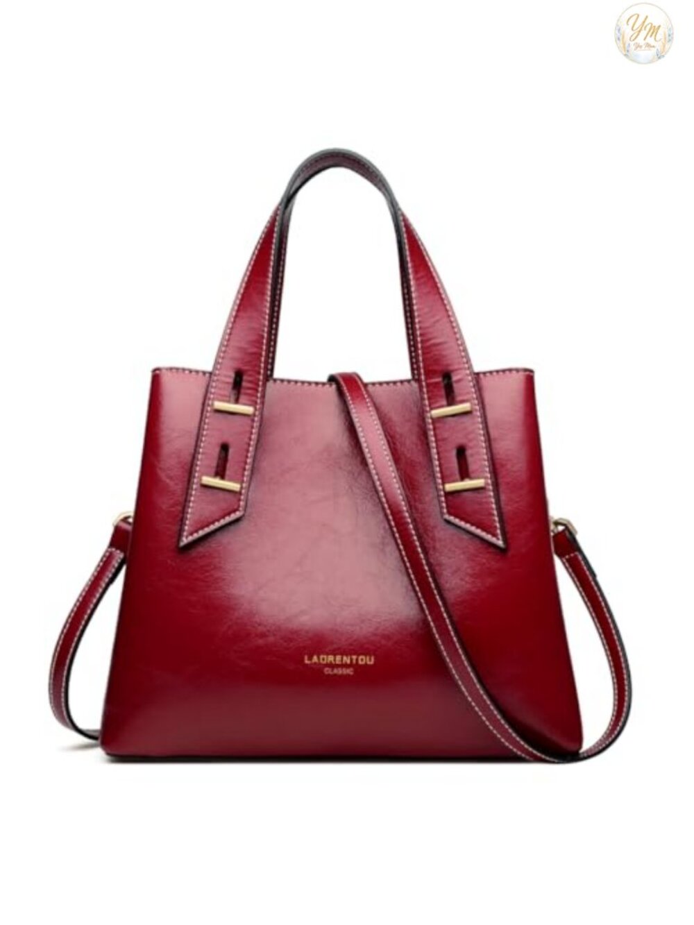 Genuine Leather Satchel Handbags Women Top-Handle Shoulder Tote Crossbody Bag
